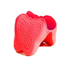 Silikon fırın tutacağı mini kelebek desenli 2'li paket kırmızı