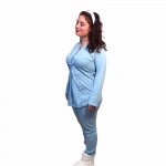 Hamile lohusa pijama takımı, model 1116, Mavi renk, 2XL beden